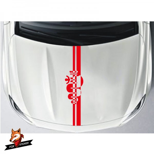 Car Sticker and Decal Interesting Personality Bonnet Racing Stripes Graphics Stickers Decals MiTo Giulietta for Alfa Romeo